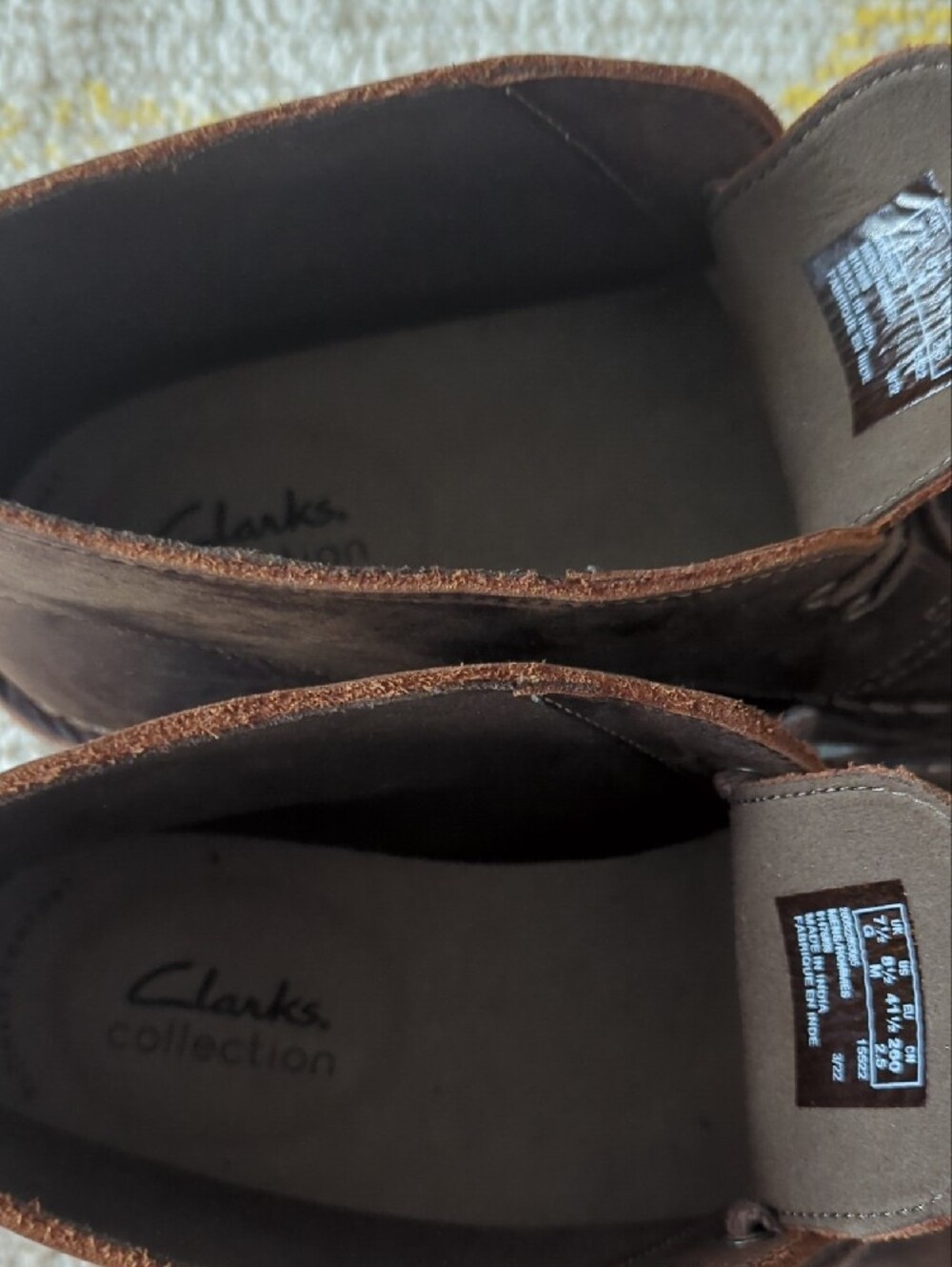 Clarks Men's Dark Brown Leather Chukka Boots Size 8.5 - Picture 7 of 8